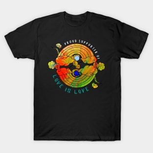 Proud Supporter of Love is Love Rainbows - Neon Gems T-Shirt